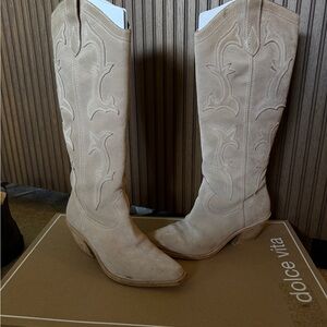 Dolce Vita Women's Cream Western Boots